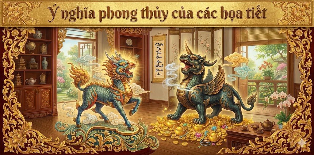 Ý nghĩa phong thủy của các họa tiết cổng nhôm đúc: tỳ hưu, kỳ lân hay hoa lá tây?